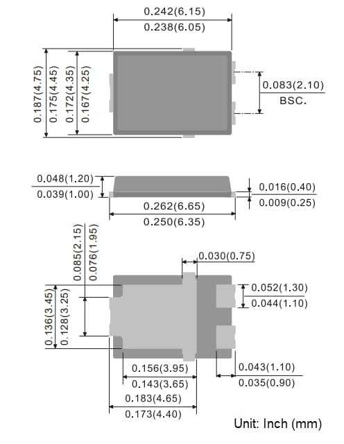 Mechanical Drawing - PANJIT MBR5H60PC Schottky Barrier Rectifiers