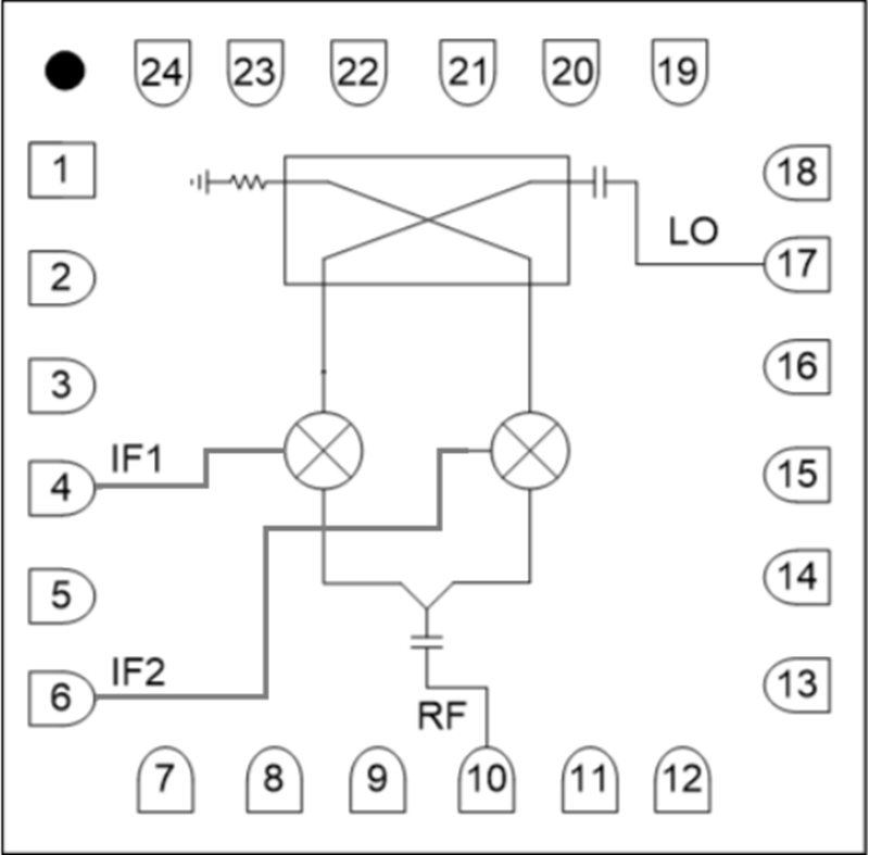 Schematic - MACOM MAMX-011040 8-20GHz Image Reject Mixer Schematic - MACOM MAMX-011040 8-20GHz Image Reject Mixer