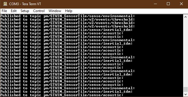 STWIN publishing through the MQTT Broker
